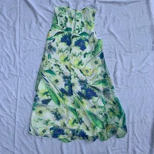 Blue and green floral print Calvin Klein dress